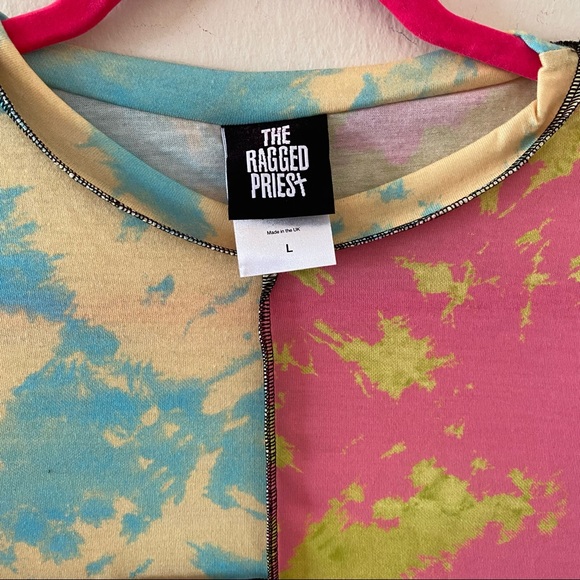 LAST CHANCE The Ragged Priest Color Block Tie Dye Long Sleeve Mini Dress - Picture 3 of 3